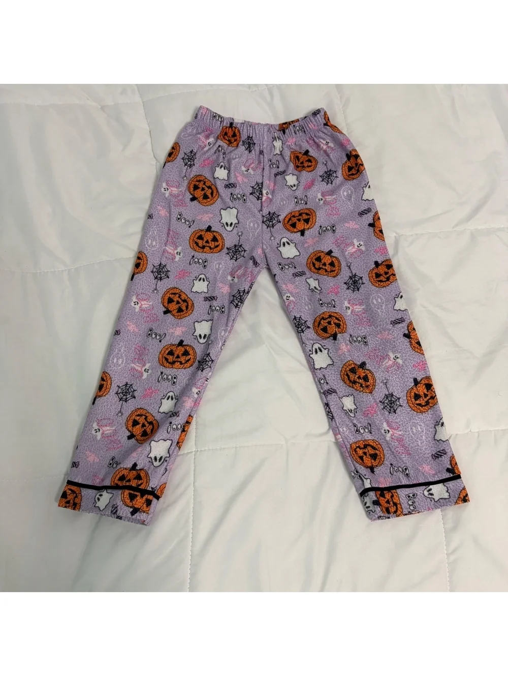 vintage y2k 2000s halloween 2 piece pajama set pumpkins ghost size 4/5 lavender